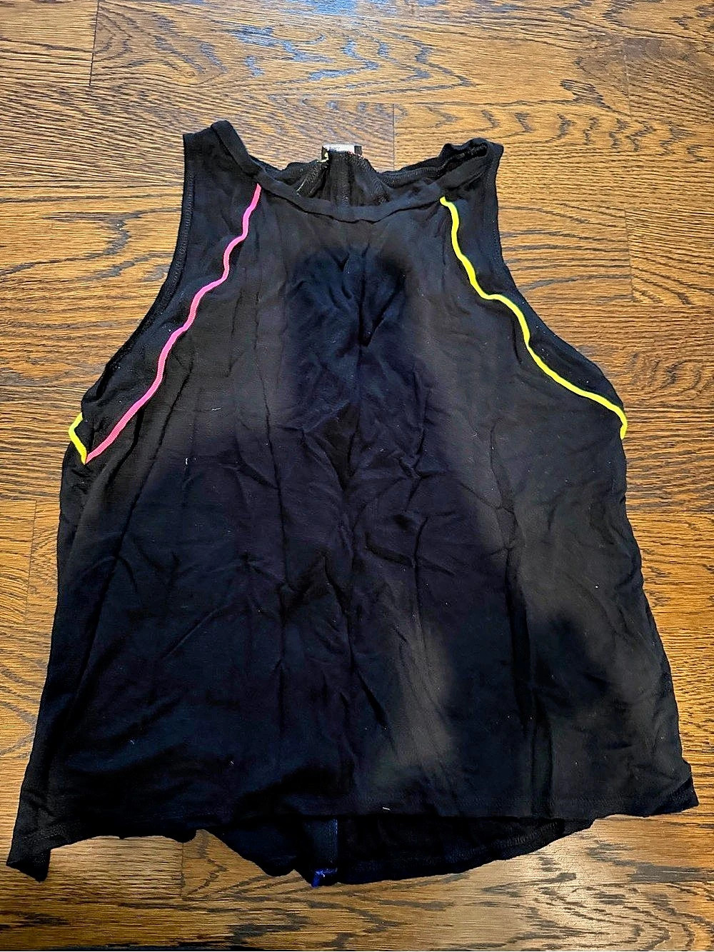 Terez Colorblock Athletic Tank Top in Black